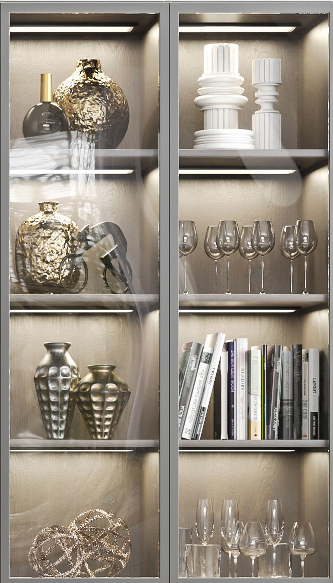 Wardrobe with alcohol decor and accessories 3D model_3