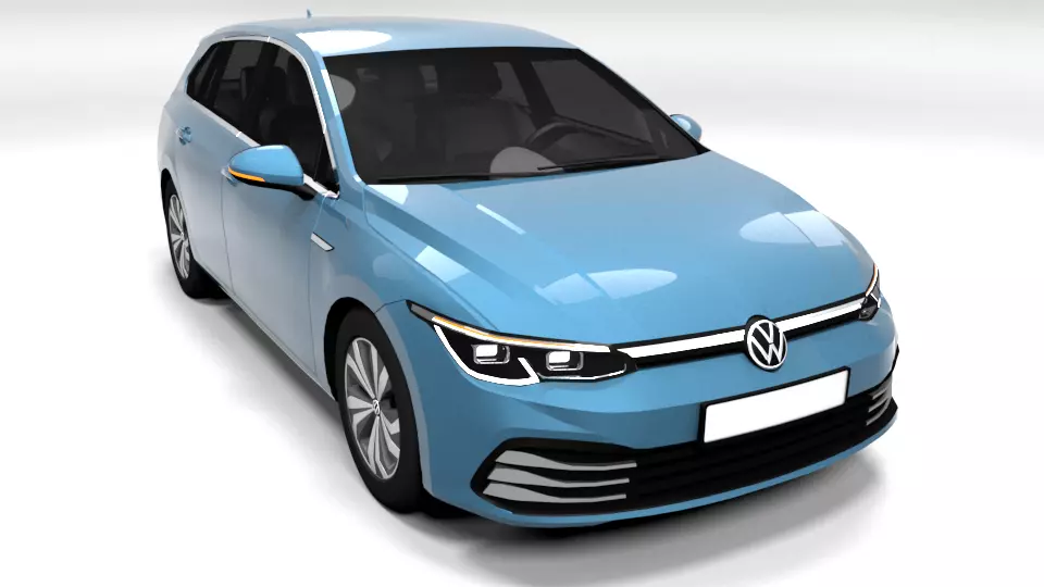 GOLF 8 VARIANT Low-poly 3D model_0