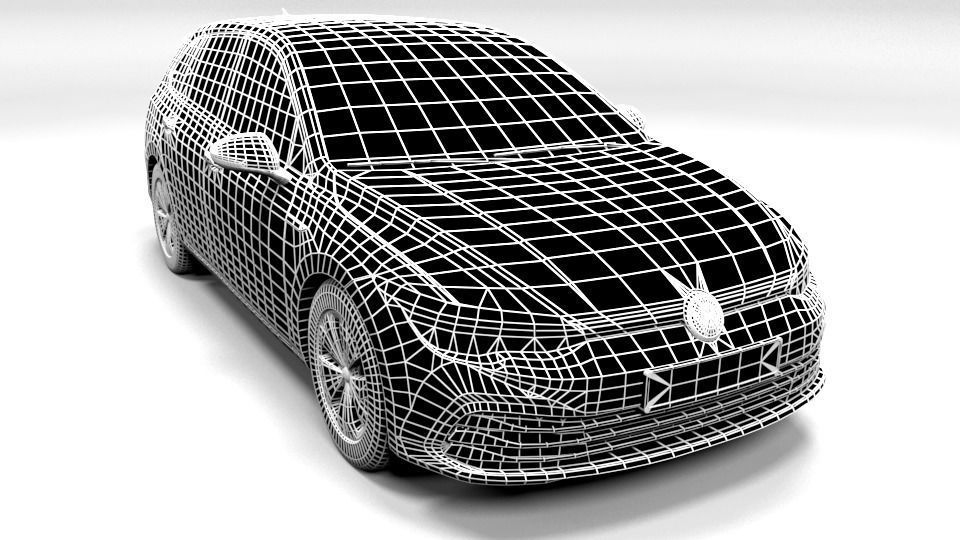 GOLF 8 VARIANT Low-poly 3D model_1