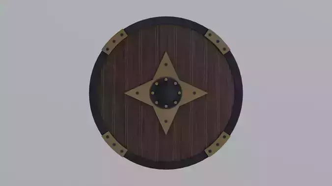 Round wooden shield