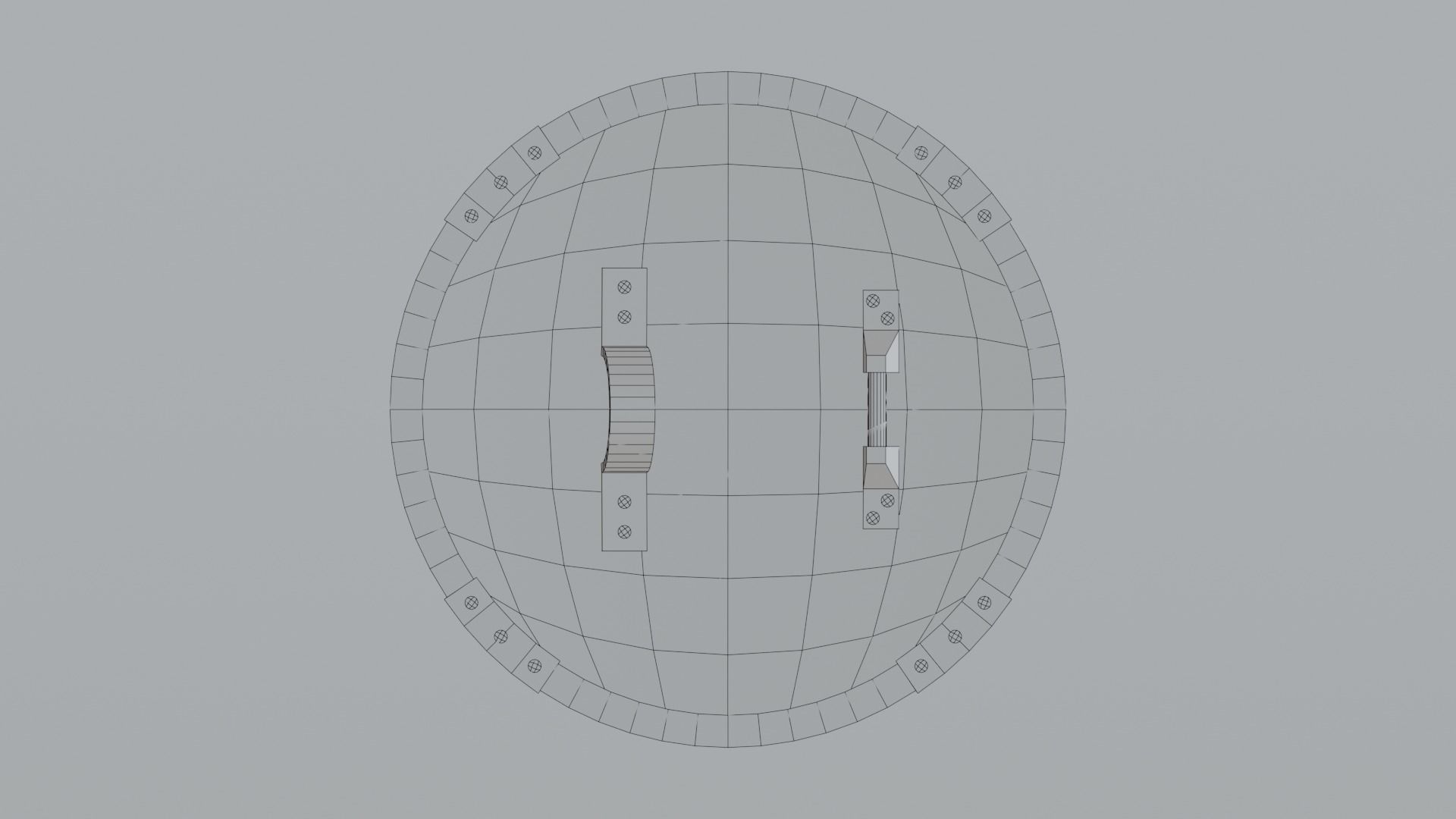 Round wooden shield Low-poly 3D model_15