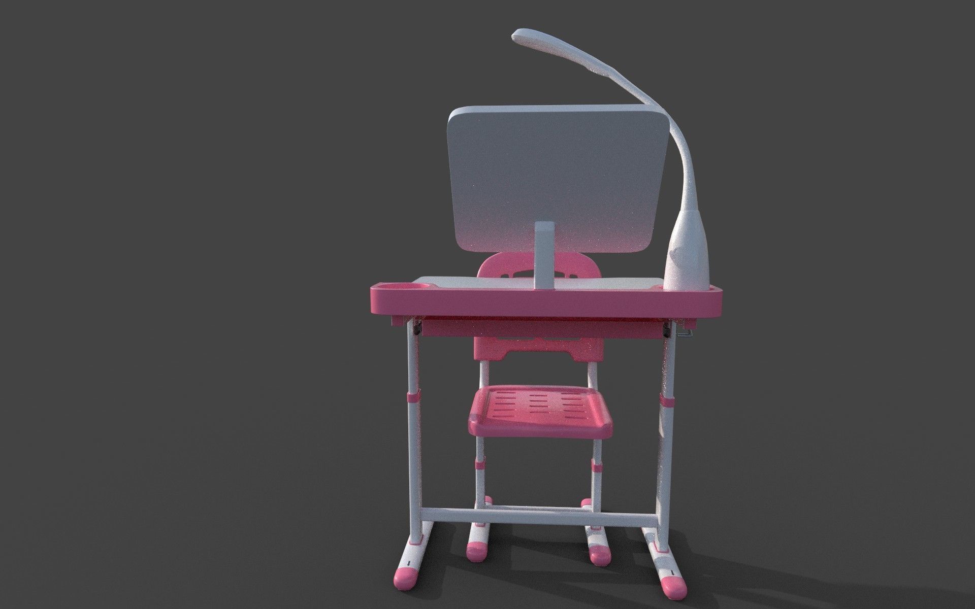 Study Table Low-poly 3D model_4