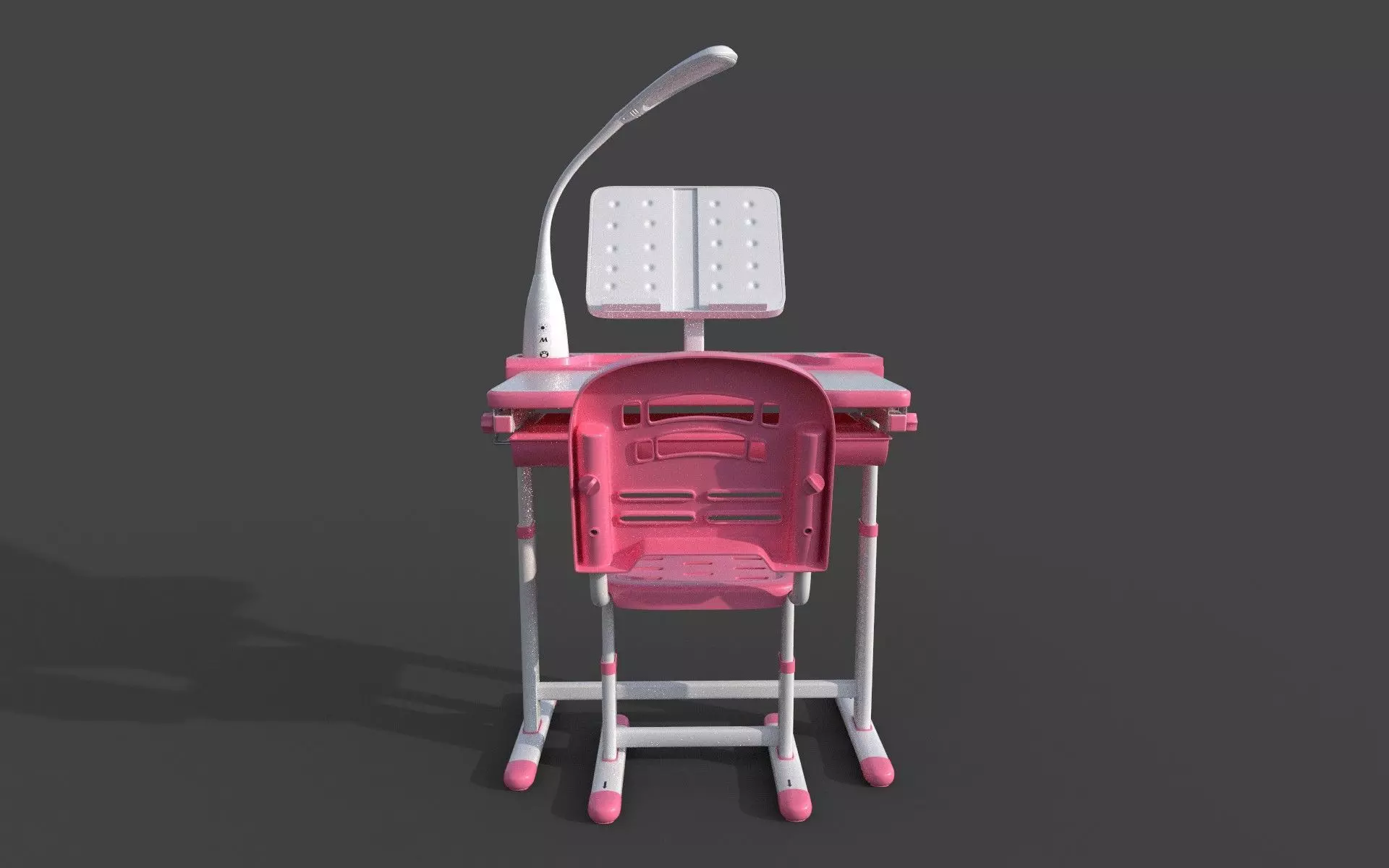 Study Table Low-poly 3D model_0