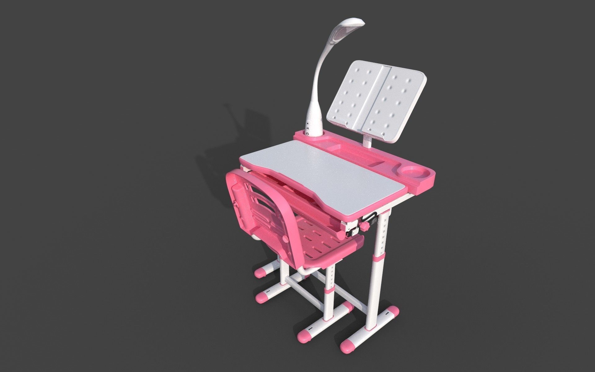 Study Table Low-poly 3D model_2