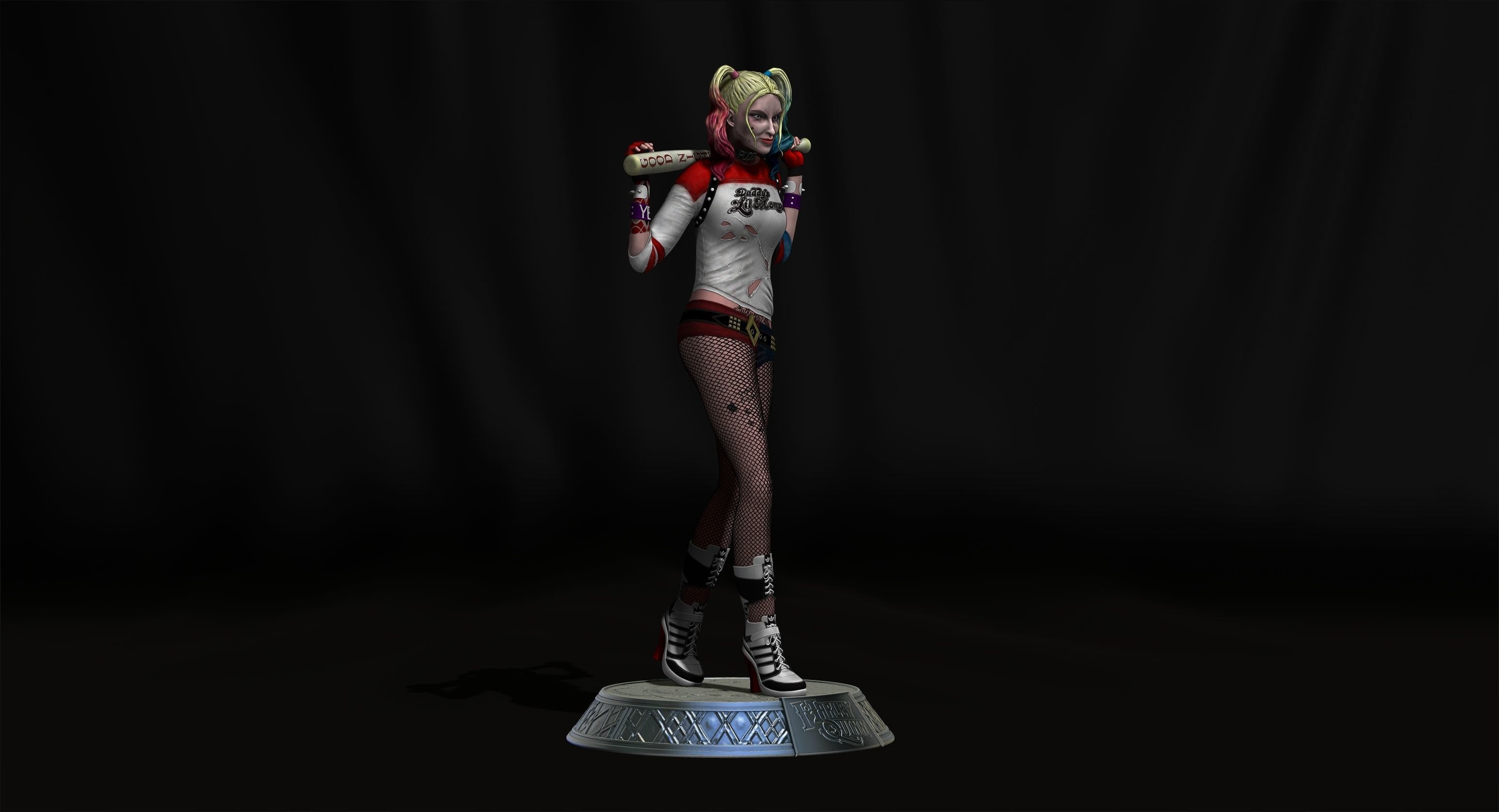 Harley Quinn Suicide Squad file STL-OBJ For 3D printer 3D print model_3