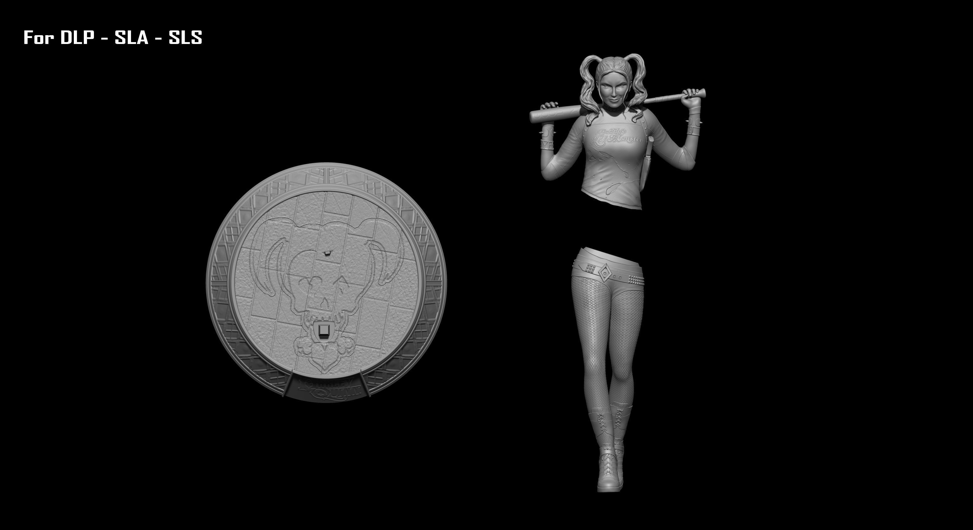 Harley Quinn Suicide Squad file STL-OBJ For 3D printer 3D print model_16