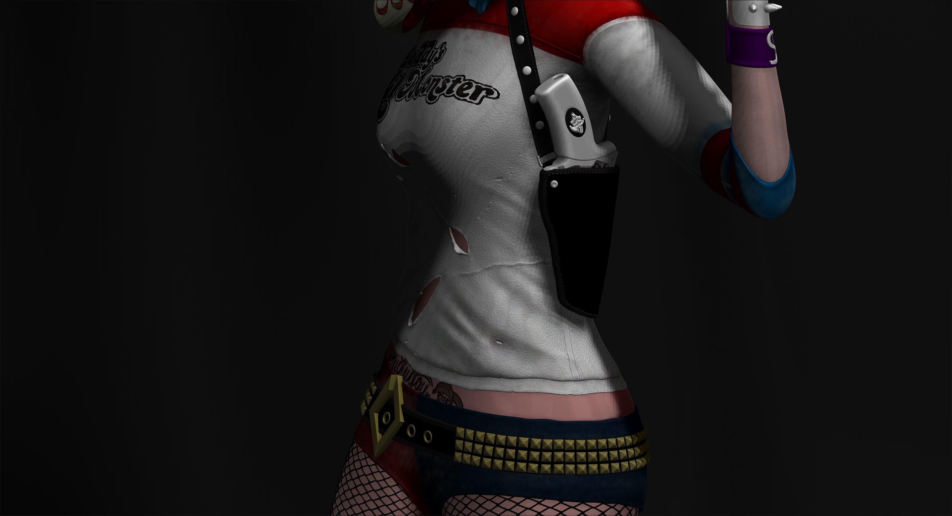 Harley Quinn Suicide Squad file STL-OBJ For 3D printer 3D print model_7