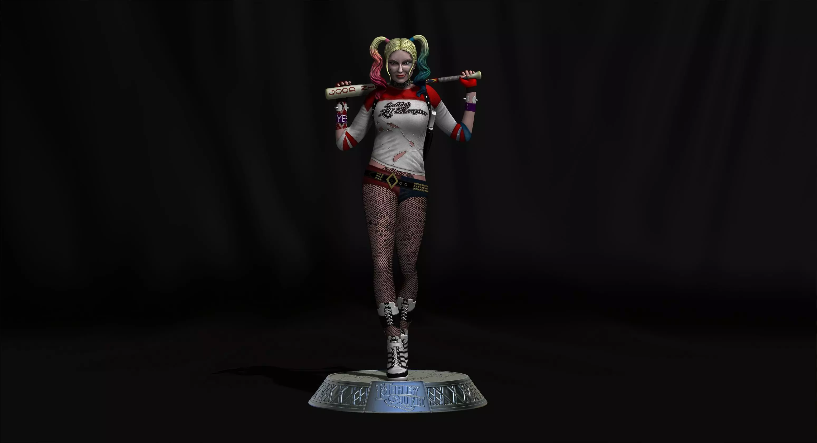 Harley Quinn Suicide Squad file STL-OBJ For 3D printer 3D print model_0