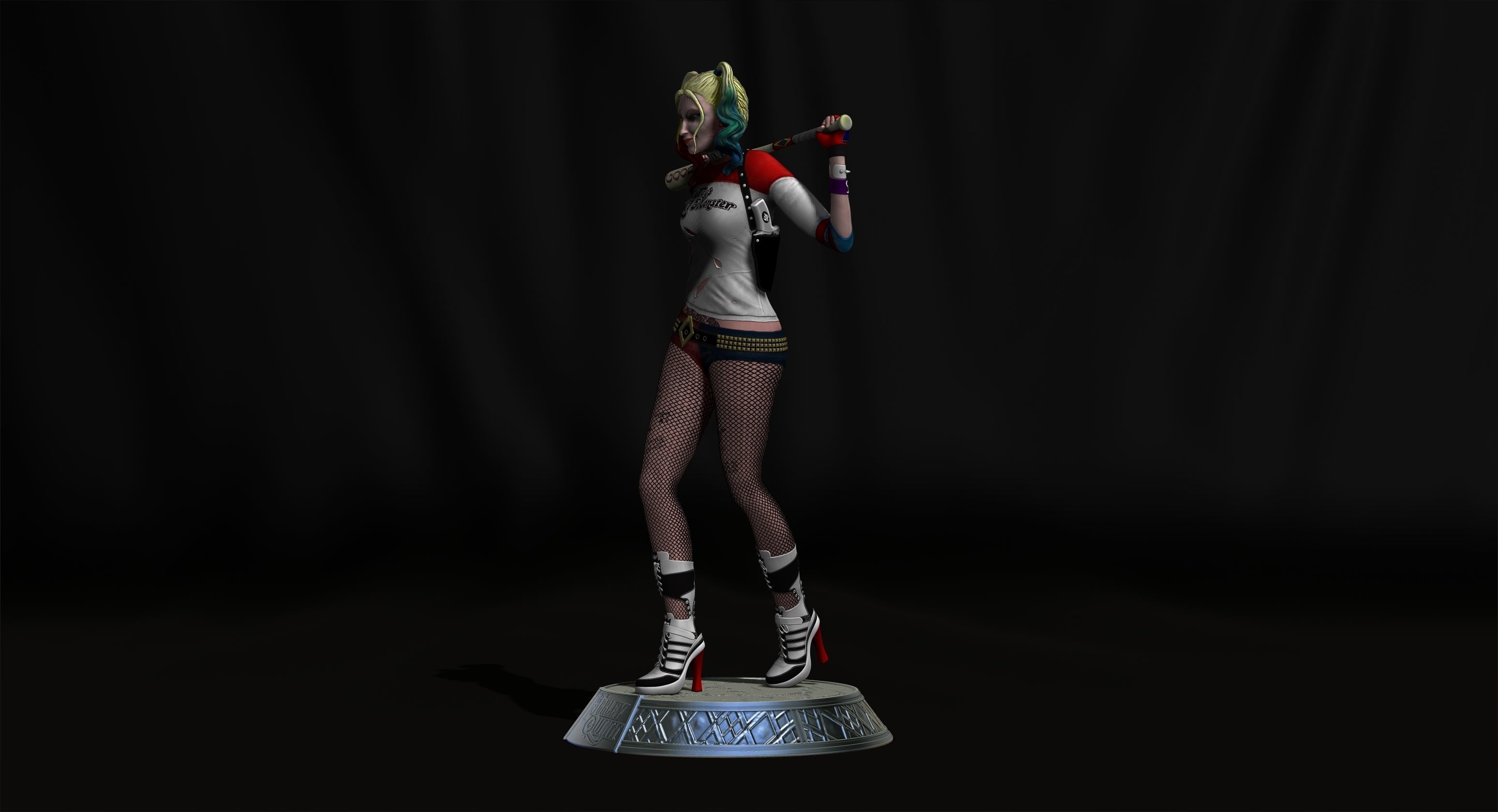 Harley Quinn Suicide Squad file STL-OBJ For 3D printer 3D print model_2