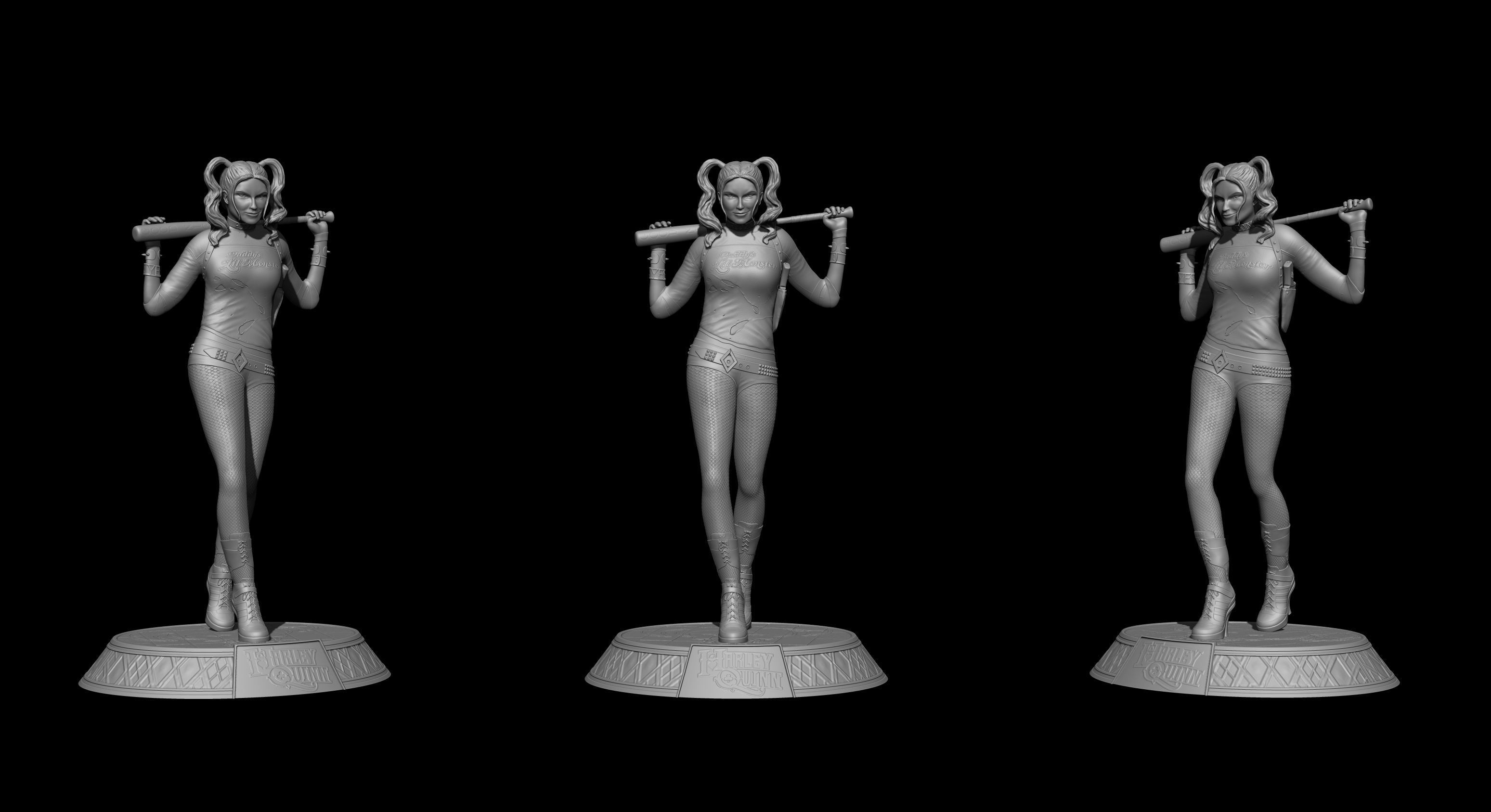 Harley Quinn Suicide Squad file STL-OBJ For 3D printer 3D print model_8