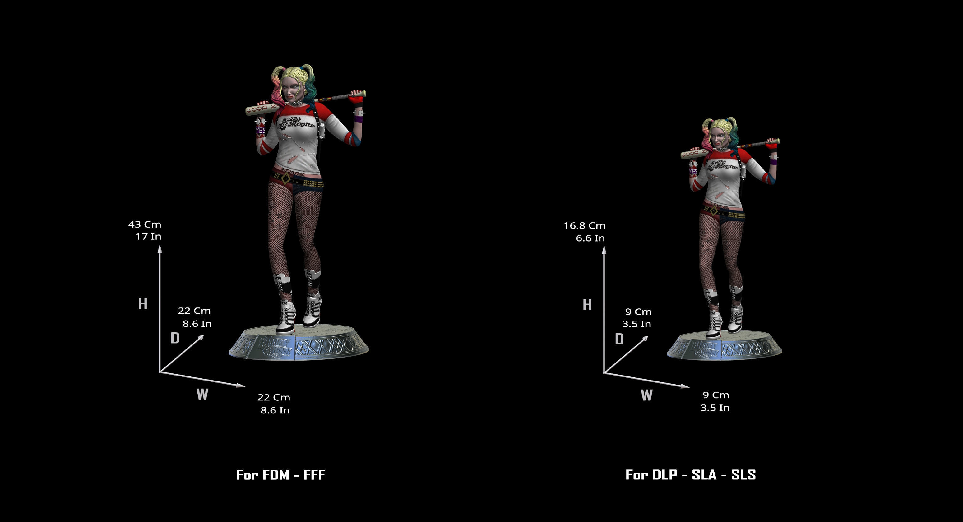 Harley Quinn Suicide Squad file STL-OBJ For 3D printer 3D print model_20