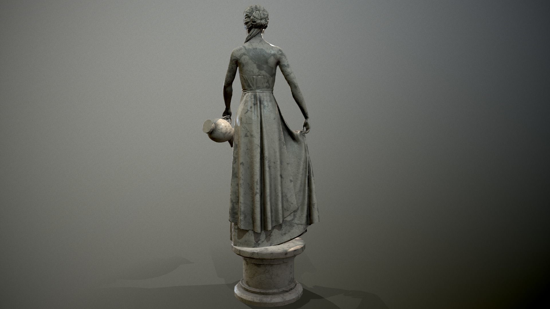Statue - Water Lady Low-poly 3D model_11