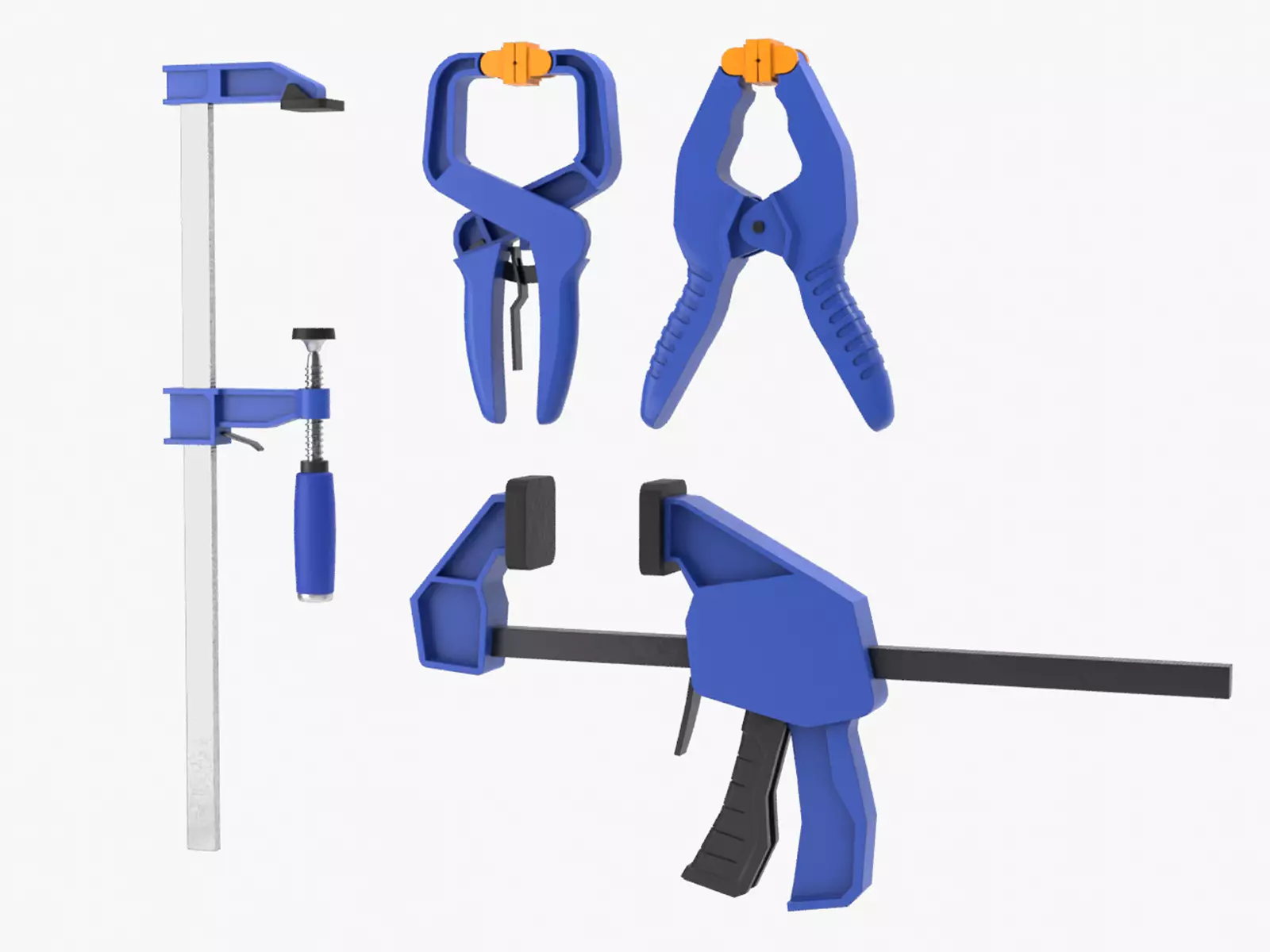 Clamp Set Low-poly 3D model_0