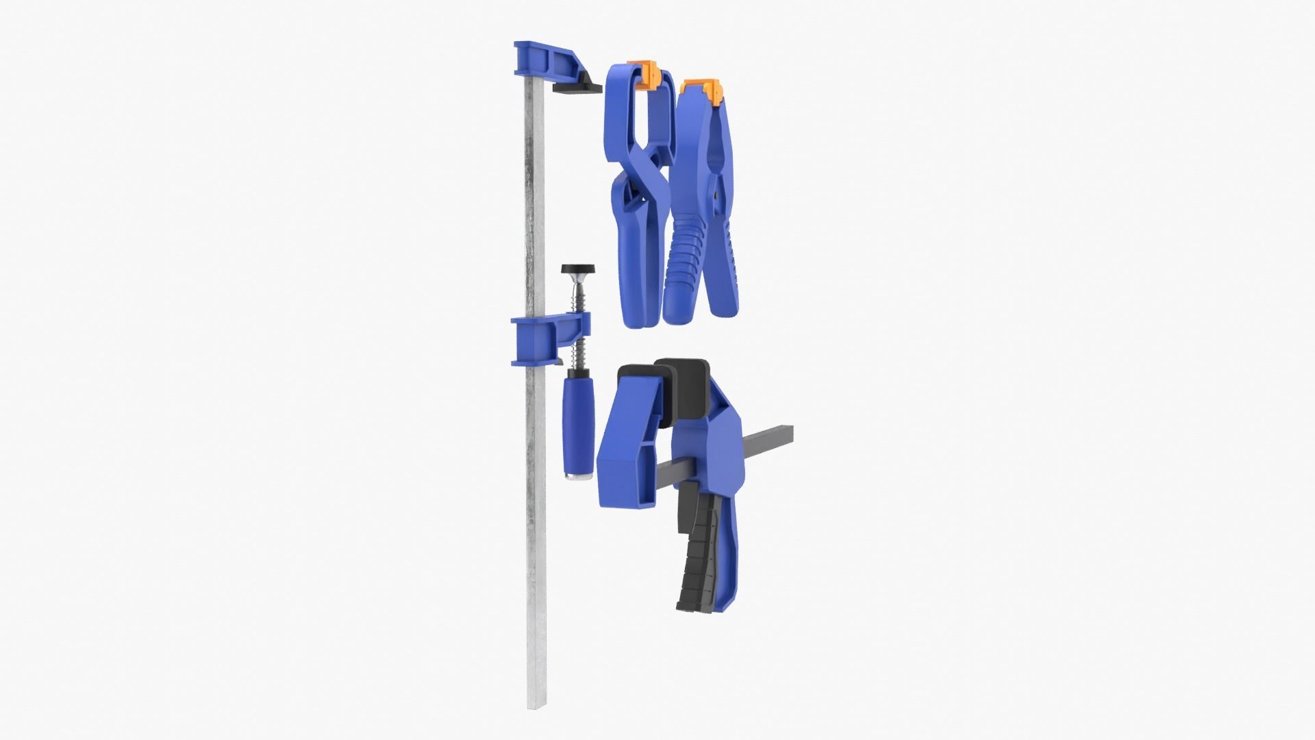 Clamp Set Low-poly 3D model_10