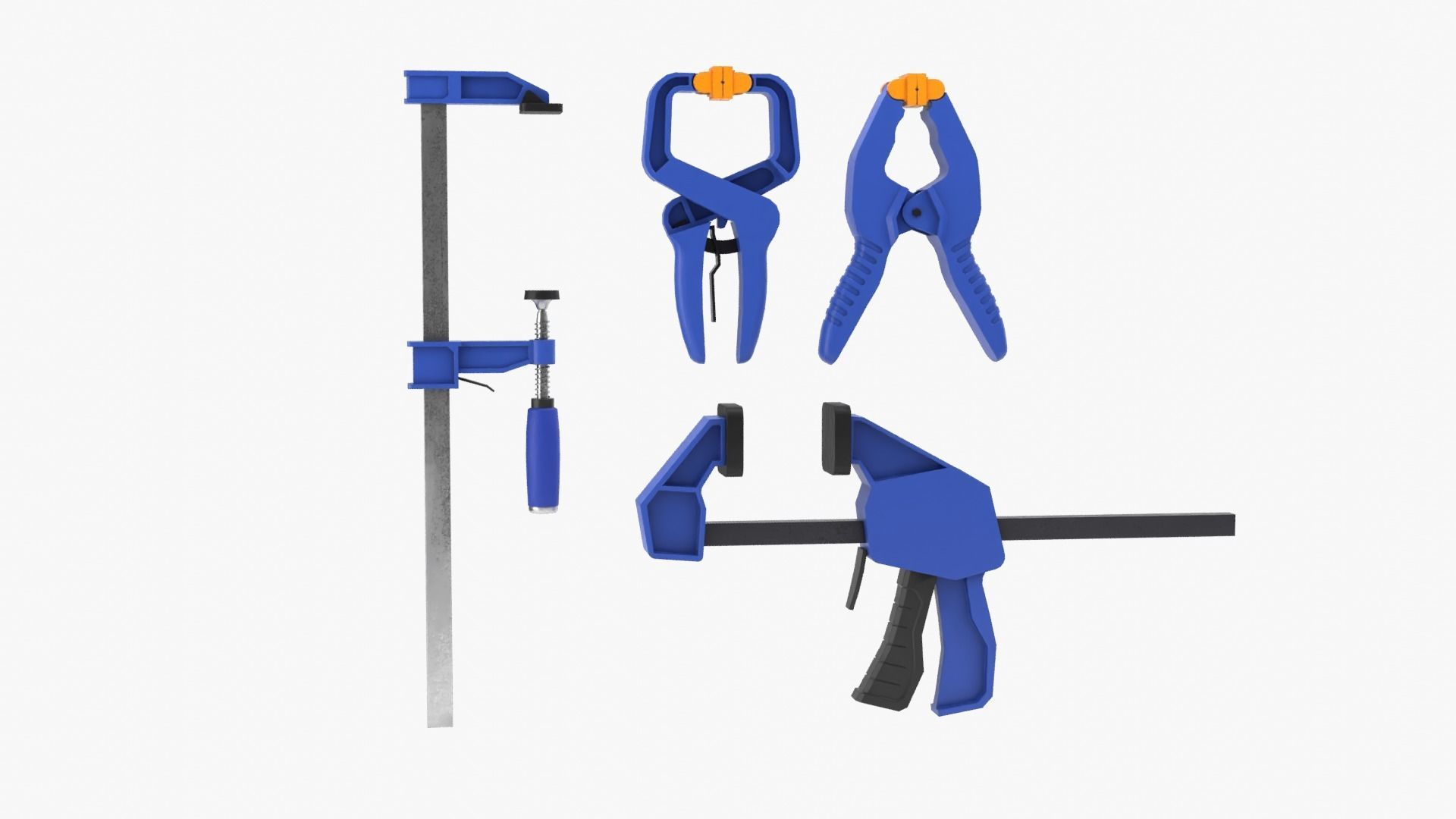 Clamp Set Low-poly 3D model_12