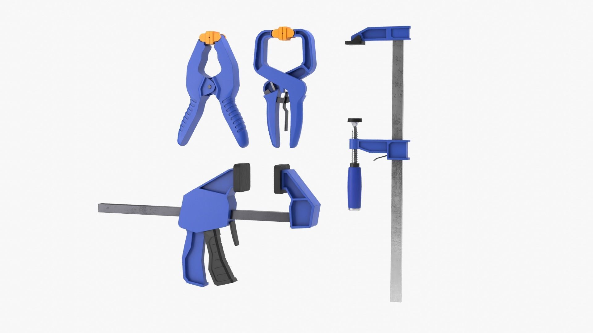 Clamp Set Low-poly 3D model_7