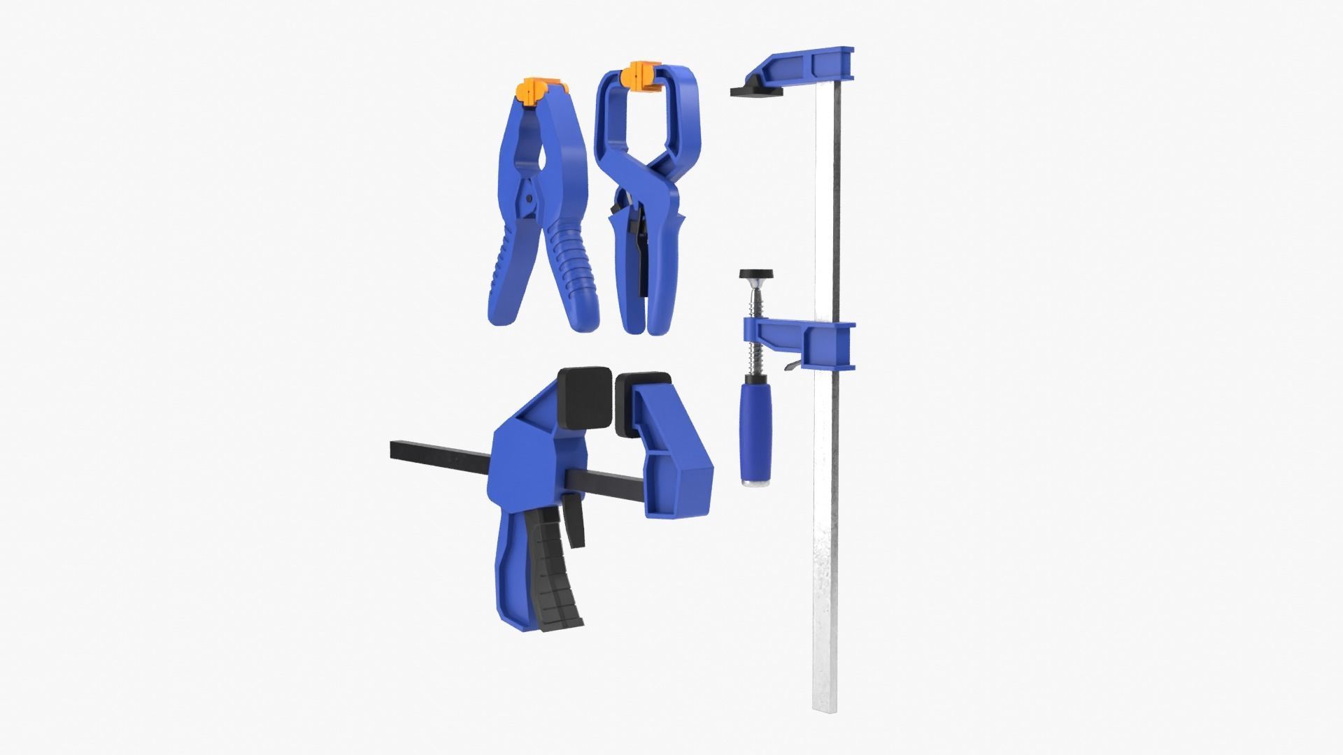 Clamp Set Low-poly 3D model_8