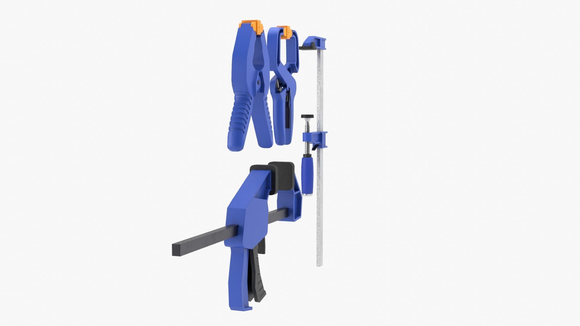 Clamp Set Low-poly 3D model_4