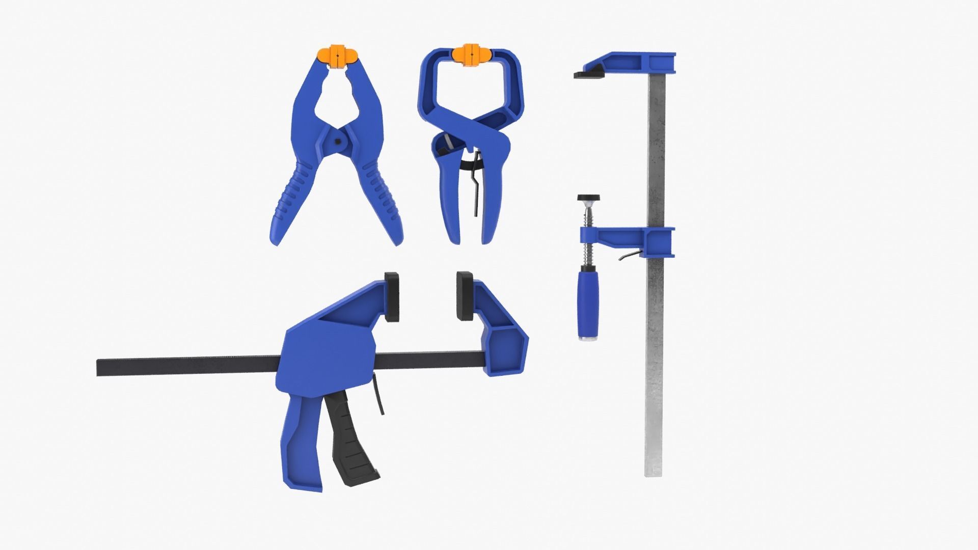 Clamp Set Low-poly 3D model_6