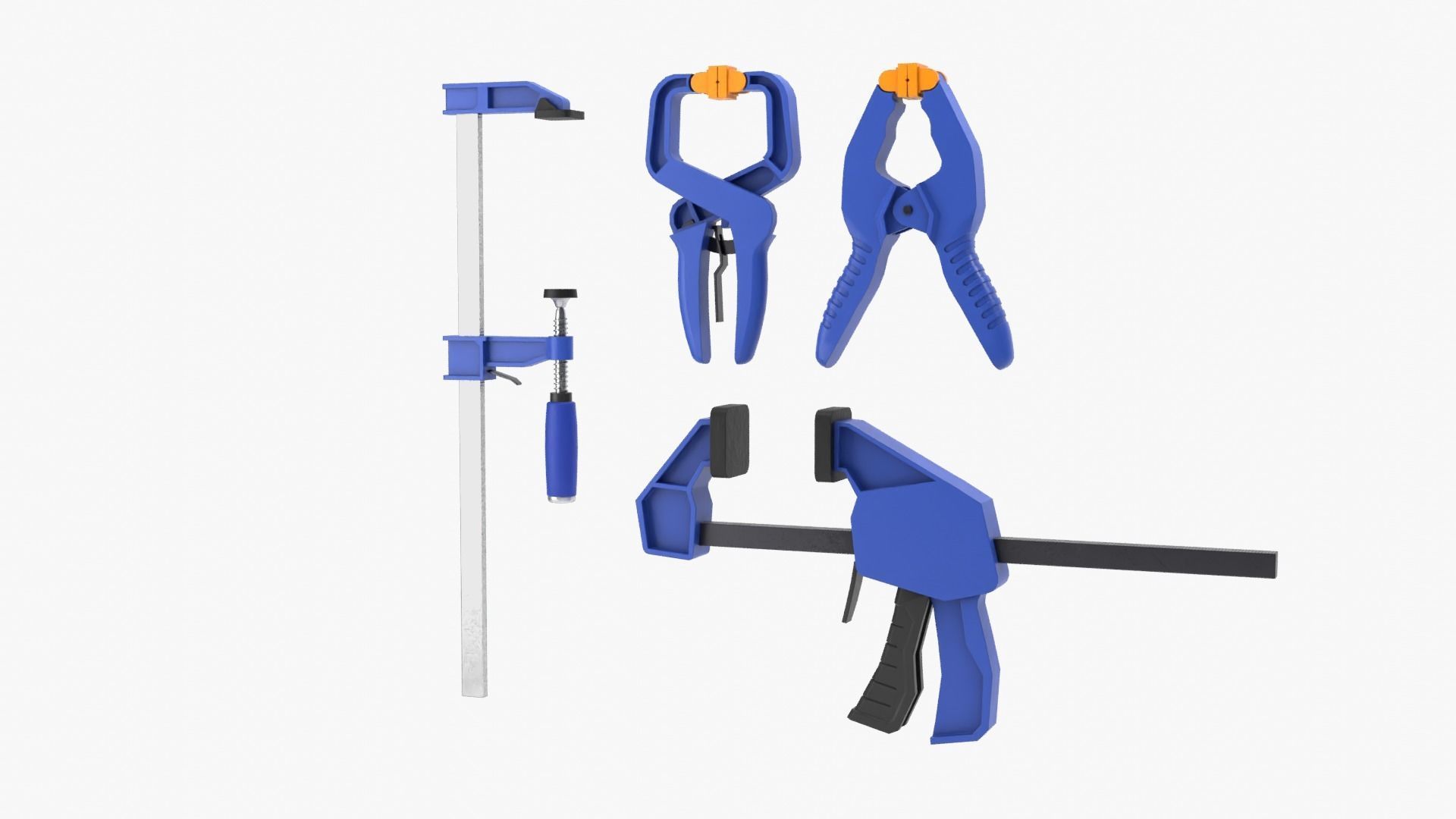Clamp Set Low-poly 3D model_1