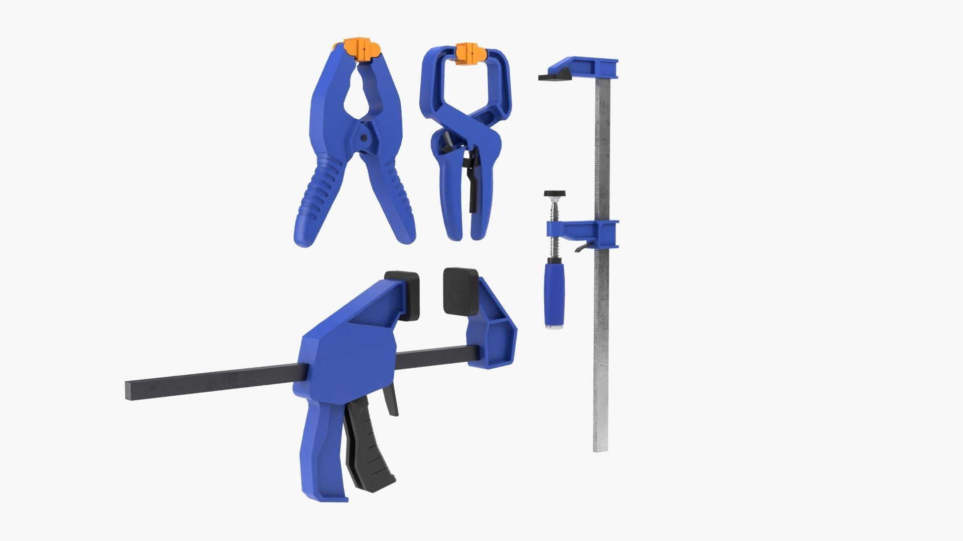 Clamp Set Low-poly 3D model_5