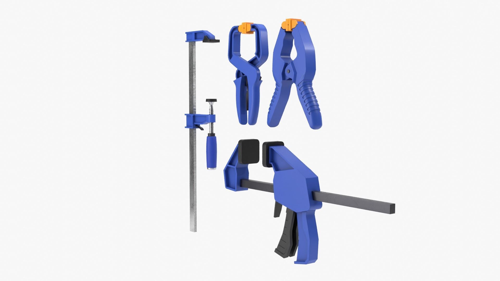 Clamp Set Low-poly 3D model_2