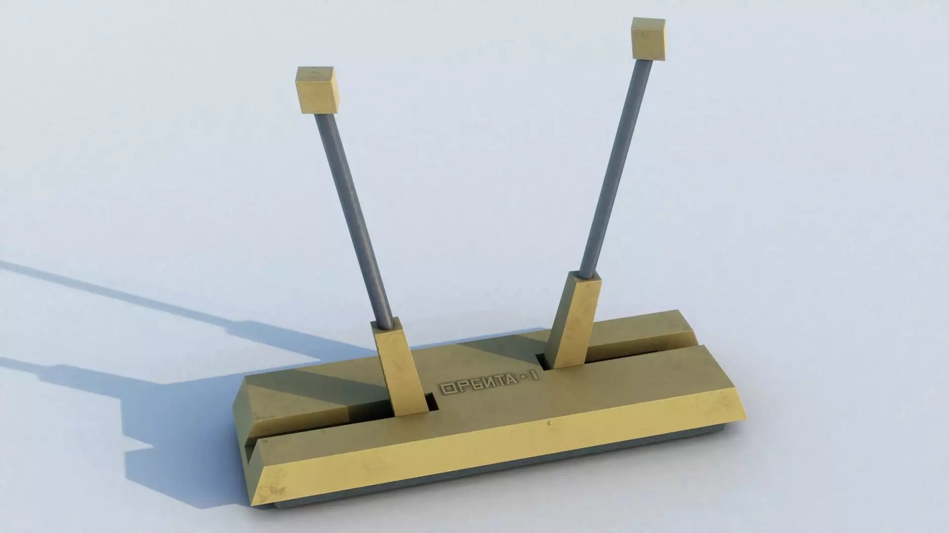 Old soviet tv antenna Orbita-1  Low-poly 3D model_0