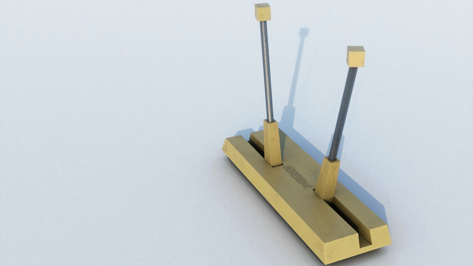 Old soviet tv antenna Orbita-1  Low-poly 3D model_1