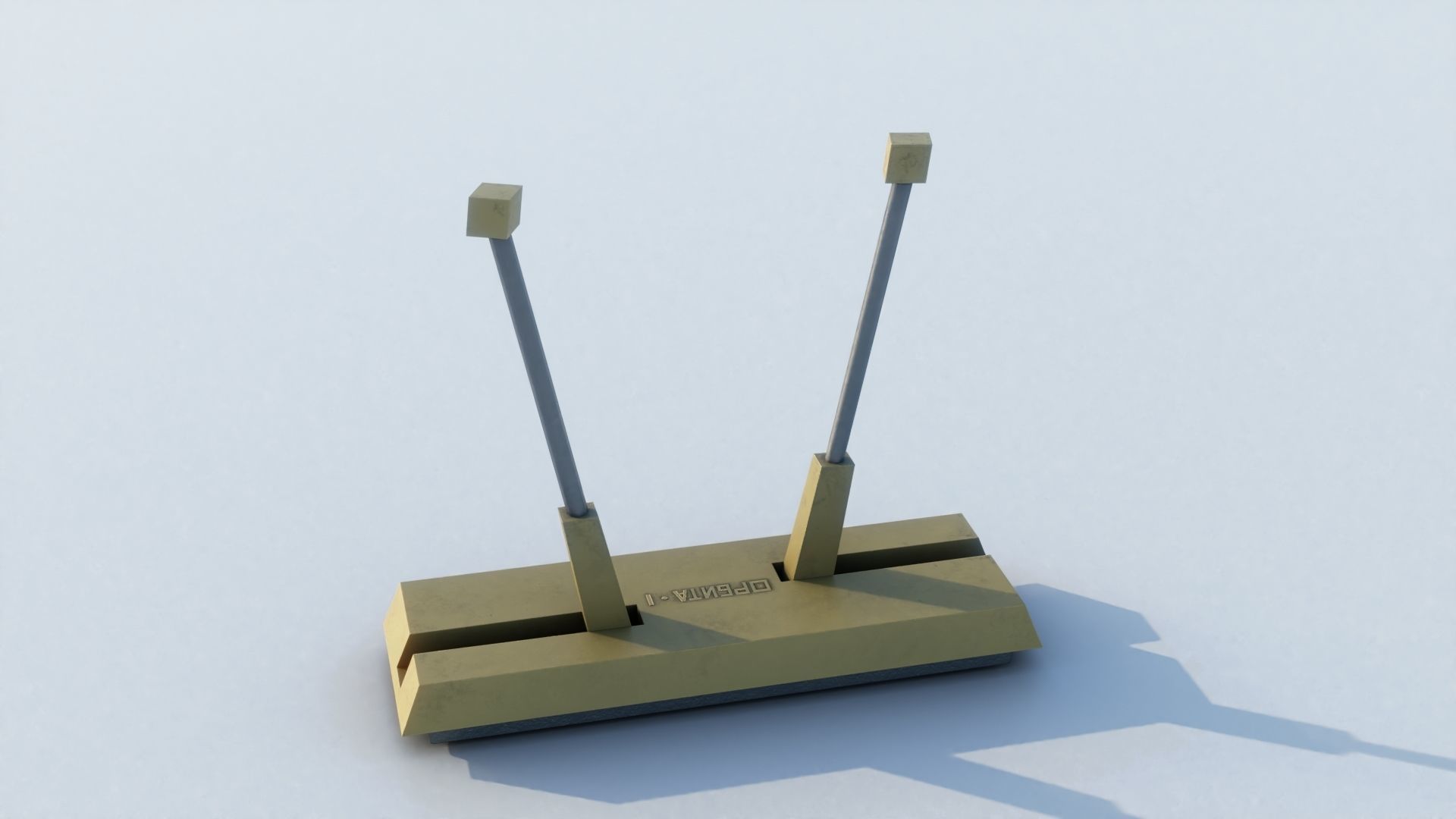 Old soviet tv antenna Orbita-1  Low-poly 3D model_2