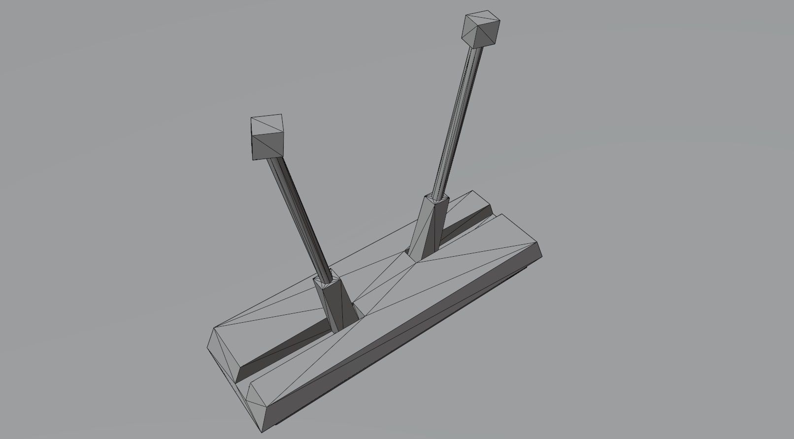 Old soviet tv antenna Orbita-1  Low-poly 3D model_8