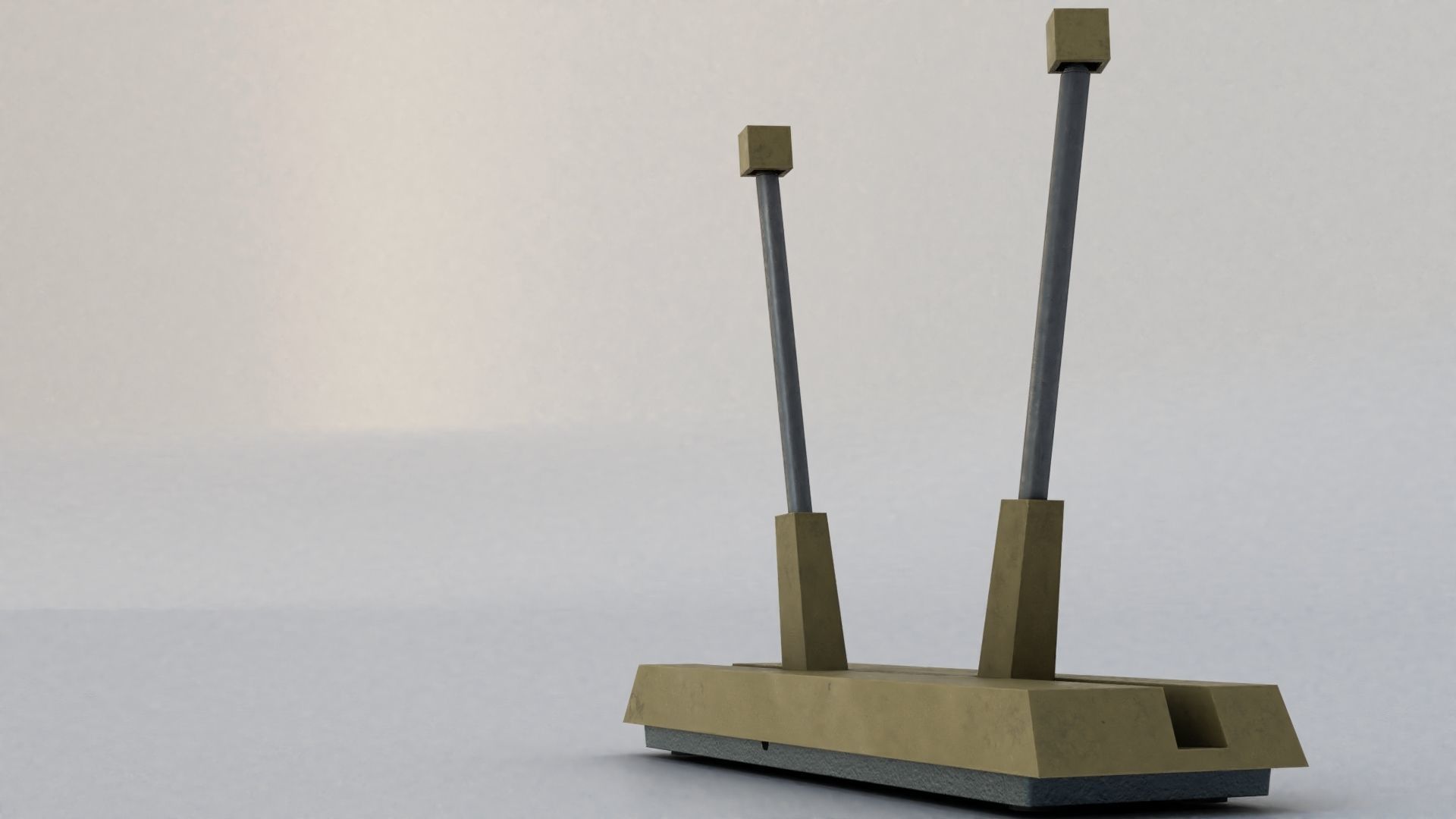 Old soviet tv antenna Orbita-1  Low-poly 3D model_4