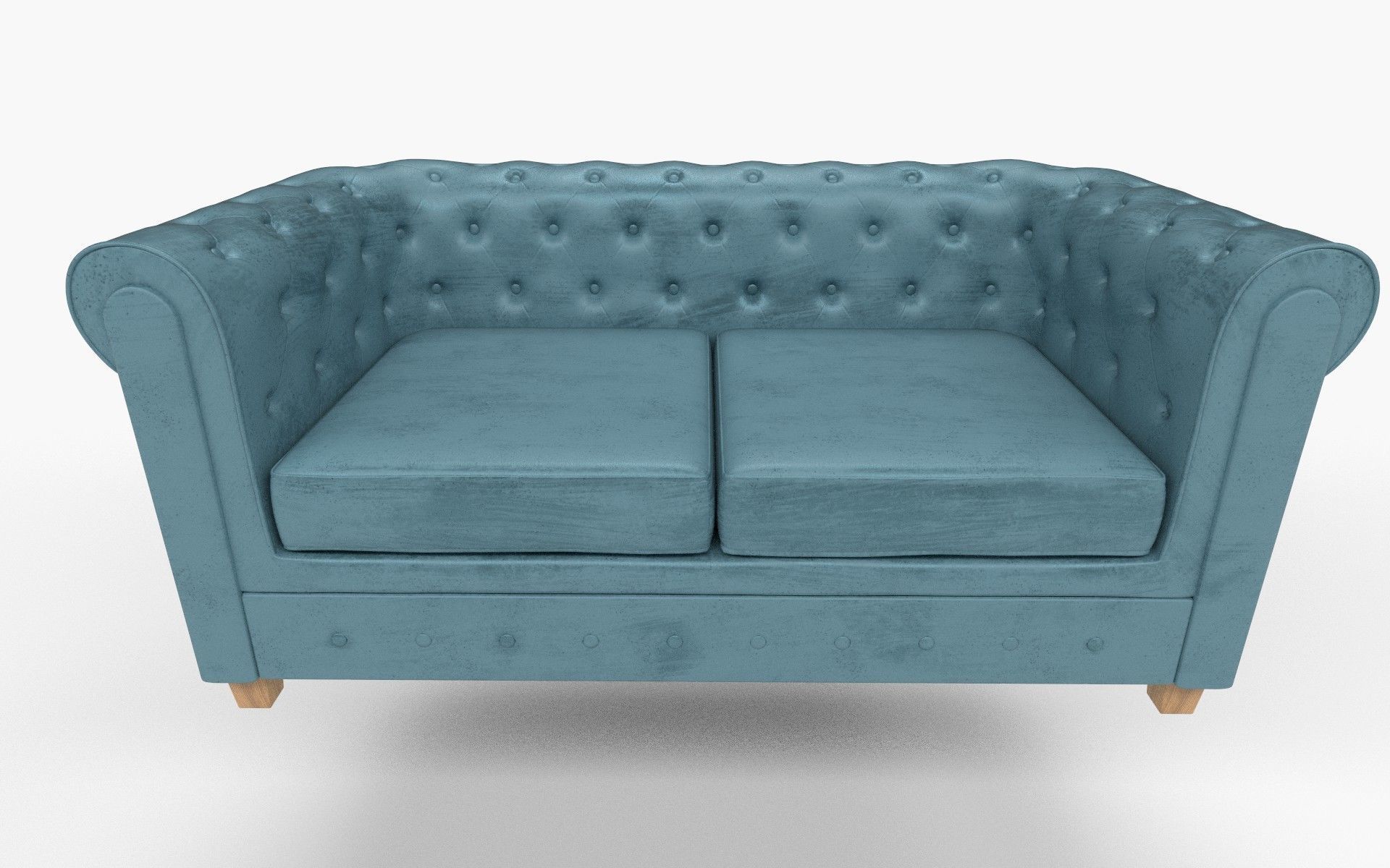 Velvet Sofa Low-poly 3D model_1