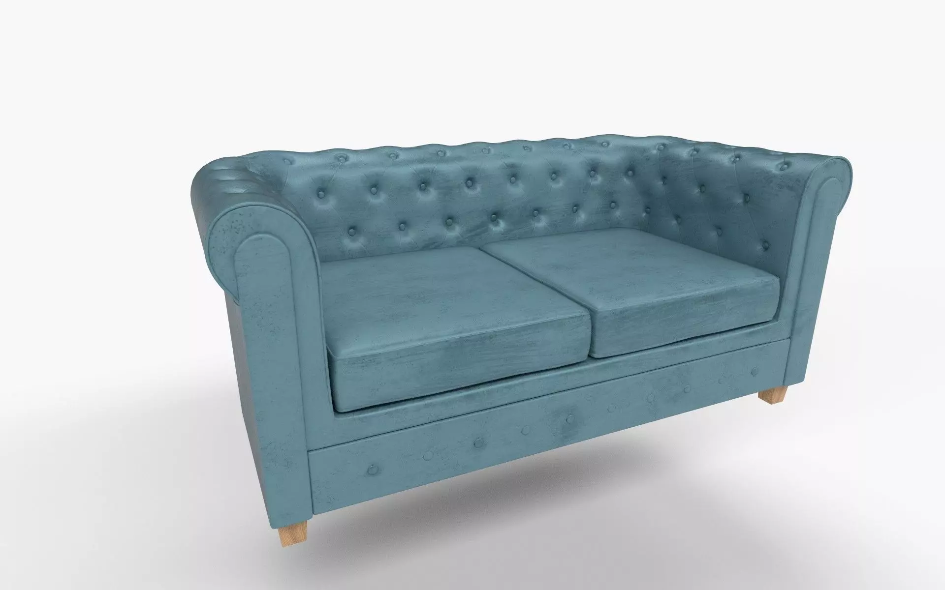 Velvet Sofa Low-poly 3D model_0