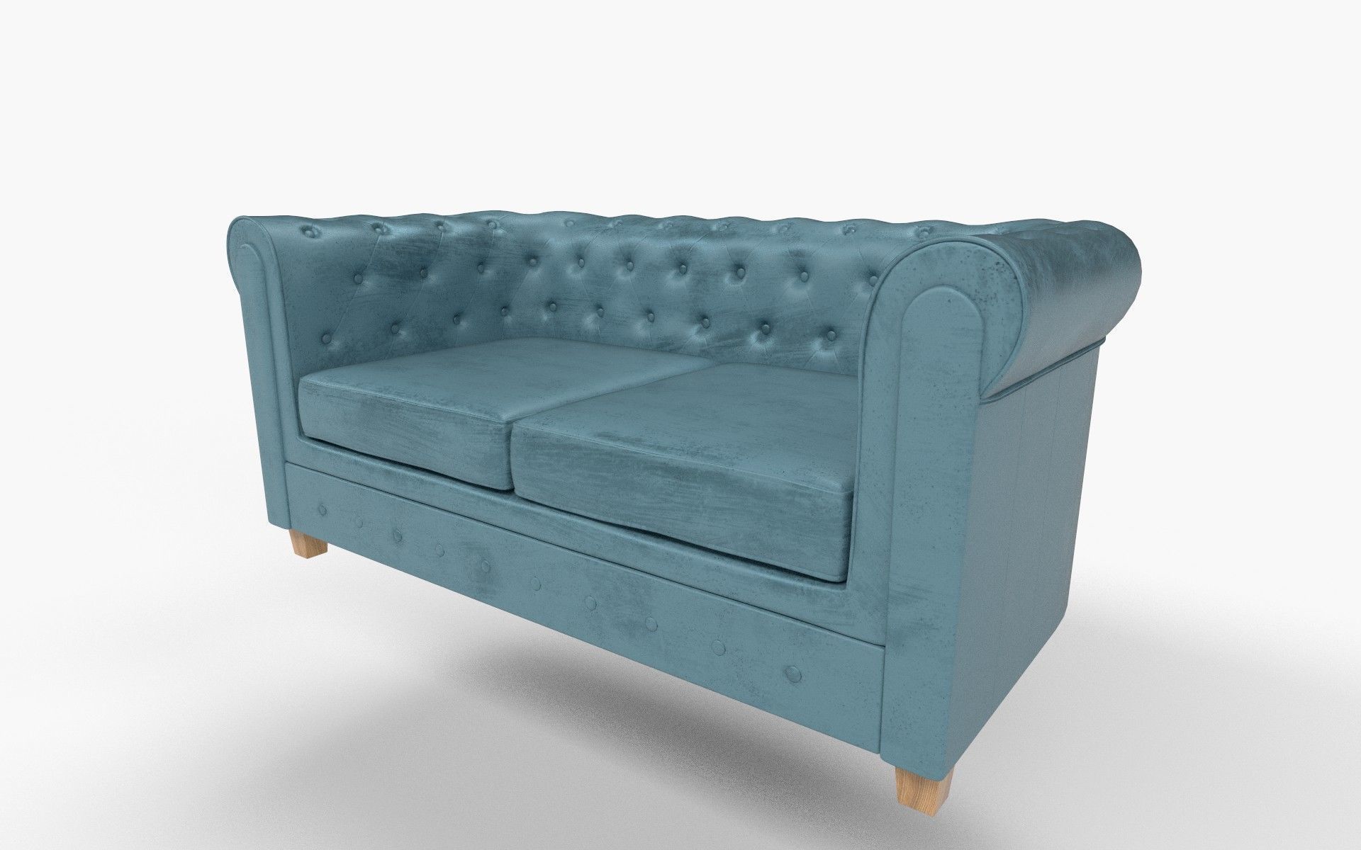 Velvet Sofa Low-poly 3D model_3