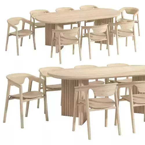 table and chair set Dale Italia 3D model