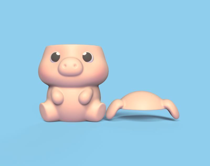 Pig Pot 3D print model_4