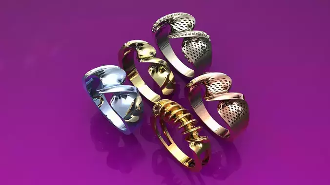 Creative ring collection  3D print model