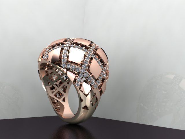 diamond ring  3D print model_5
