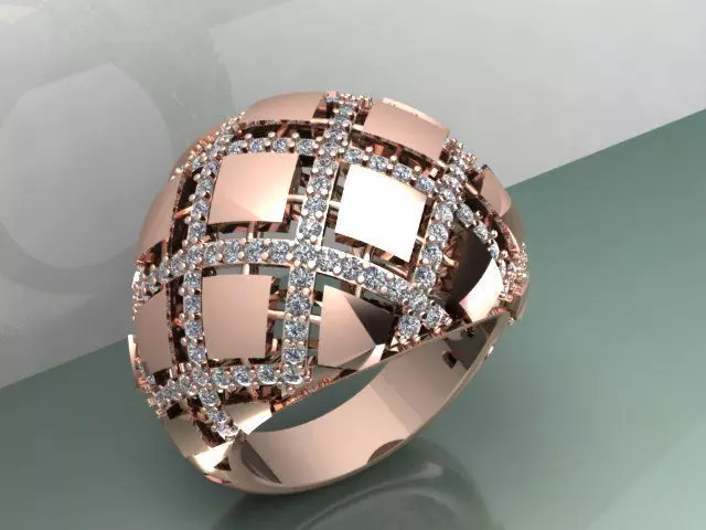 diamond ring  3D print model_0