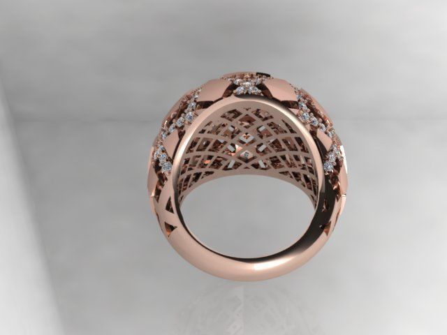 diamond ring  3D print model_4