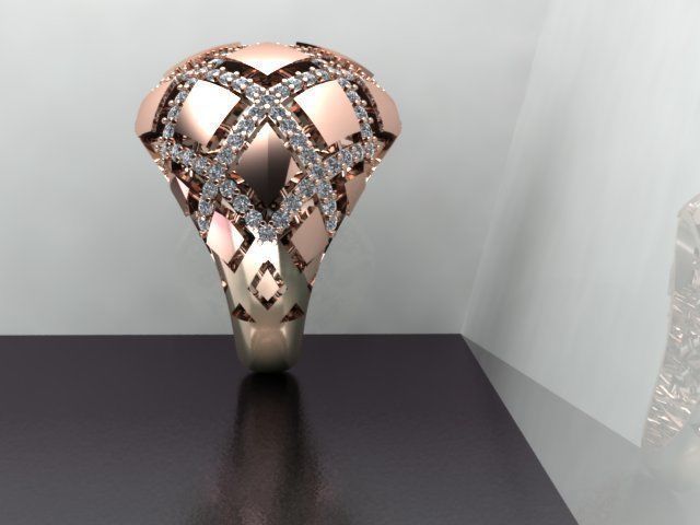 diamond ring  3D print model_2