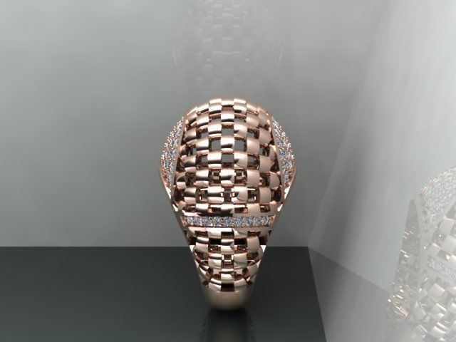 diamond ring  3D print model_3