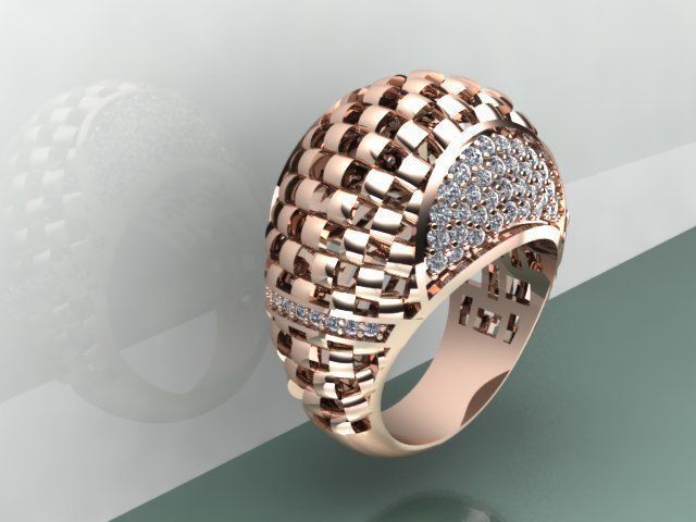 diamond ring  3D print model_6