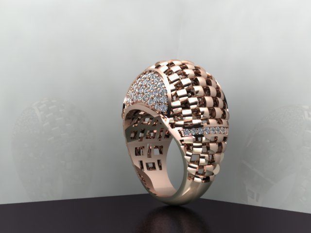 diamond ring  3D print model_2