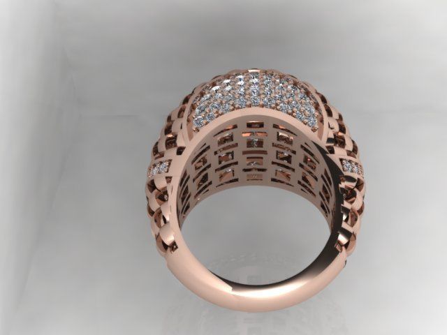diamond ring  3D print model_4