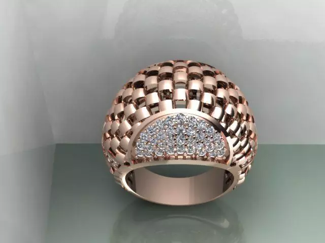 diamond ring  3D print model_0