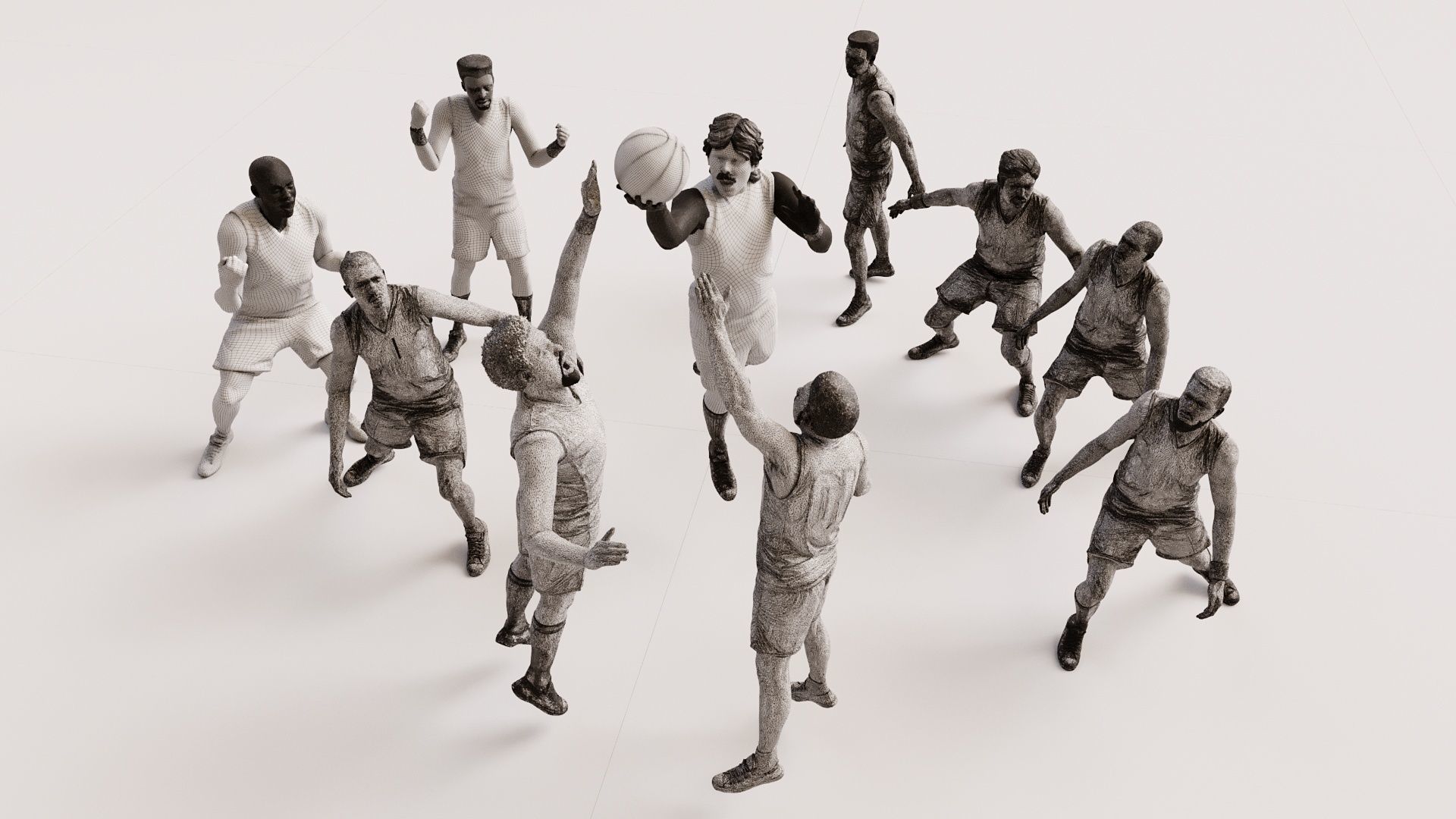 Realistic 3D Mens Basketball Team Blender Compatible 3D model_16