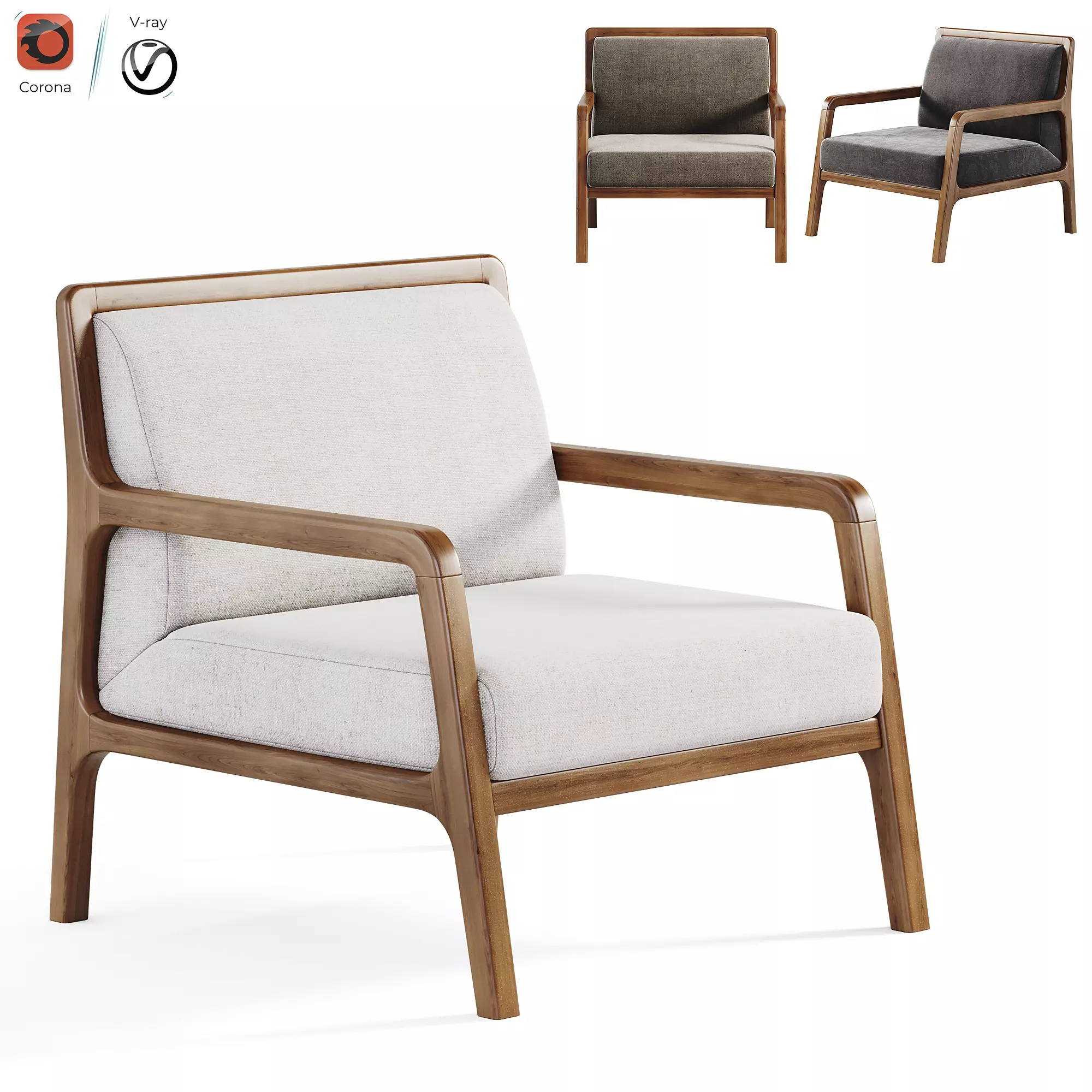 ORGA armchair Low-poly 3D model_0