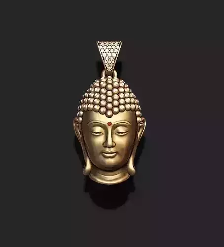 Buddha head pendant with gems  3D print model