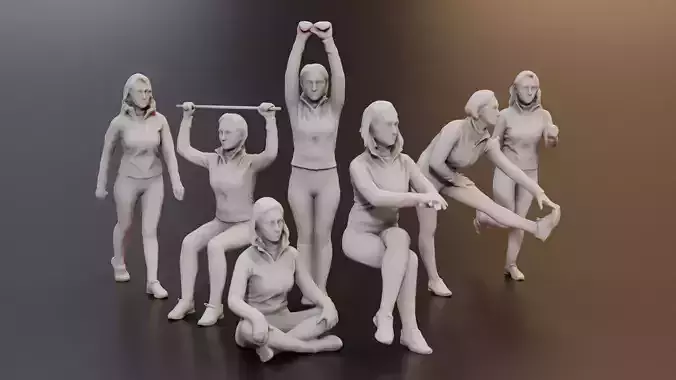 3D Fitness 7 Female Models for Gym Projects